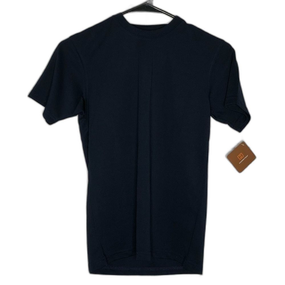 Harriton navy crewneck boys t-shirt, medium 10/12